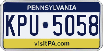 PA license plate KPU5058