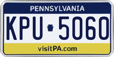 PA license plate KPU5060
