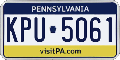 PA license plate KPU5061