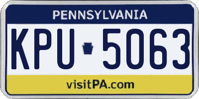 PA license plate KPU5063