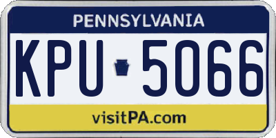PA license plate KPU5066