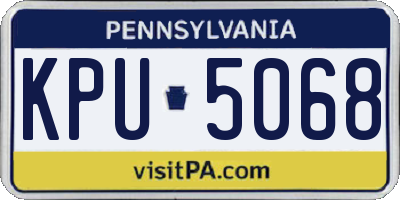 PA license plate KPU5068