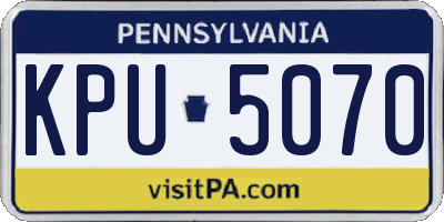 PA license plate KPU5070