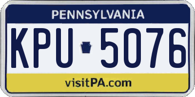 PA license plate KPU5076