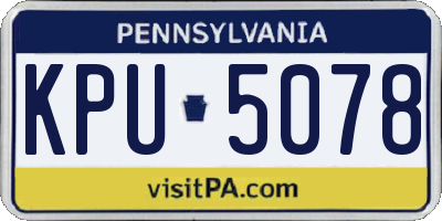 PA license plate KPU5078