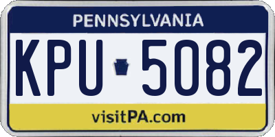 PA license plate KPU5082