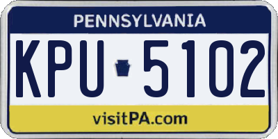 PA license plate KPU5102