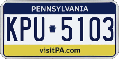 PA license plate KPU5103