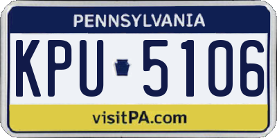 PA license plate KPU5106