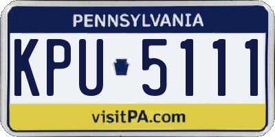 PA license plate KPU5111