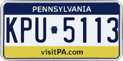 PA license plate KPU5113