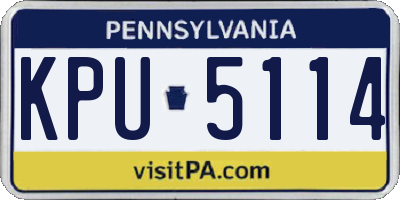 PA license plate KPU5114