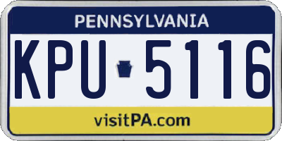 PA license plate KPU5116