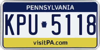 PA license plate KPU5118
