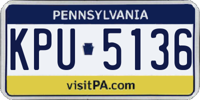 PA license plate KPU5136
