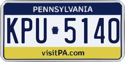 PA license plate KPU5140