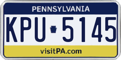PA license plate KPU5145
