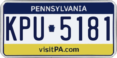 PA license plate KPU5181