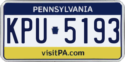 PA license plate KPU5193