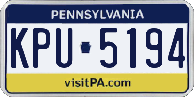 PA license plate KPU5194