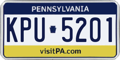 PA license plate KPU5201