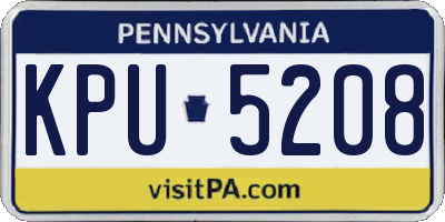 PA license plate KPU5208
