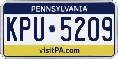 PA license plate KPU5209