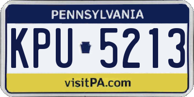 PA license plate KPU5213
