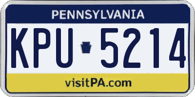 PA license plate KPU5214