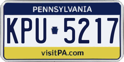 PA license plate KPU5217