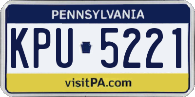 PA license plate KPU5221
