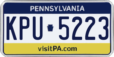 PA license plate KPU5223