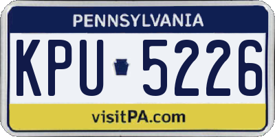 PA license plate KPU5226