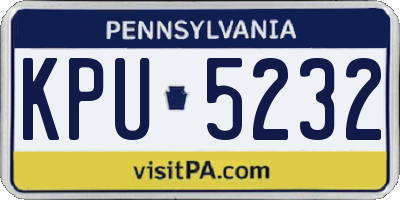 PA license plate KPU5232