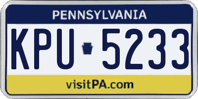 PA license plate KPU5233