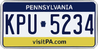 PA license plate KPU5234