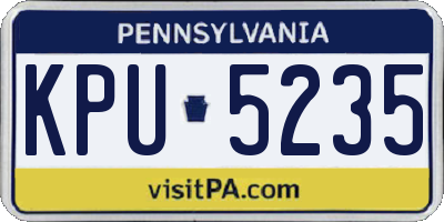 PA license plate KPU5235