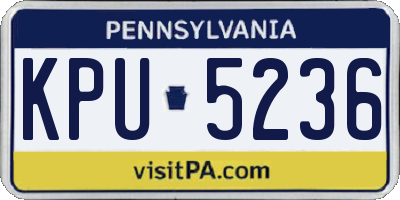 PA license plate KPU5236