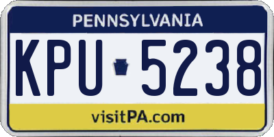 PA license plate KPU5238
