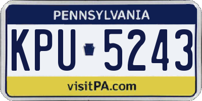 PA license plate KPU5243