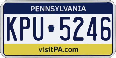 PA license plate KPU5246
