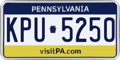 PA license plate KPU5250