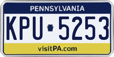 PA license plate KPU5253