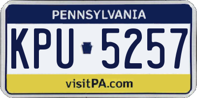 PA license plate KPU5257