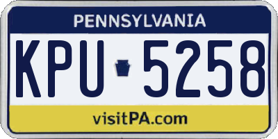 PA license plate KPU5258