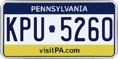 PA license plate KPU5260