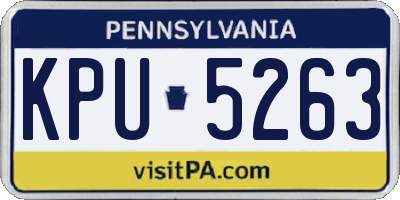 PA license plate KPU5263