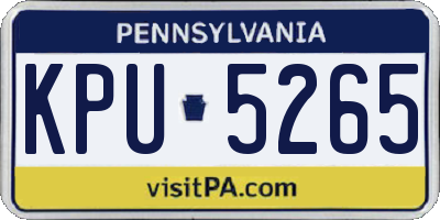 PA license plate KPU5265