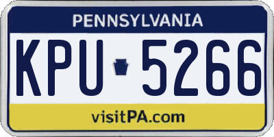 PA license plate KPU5266