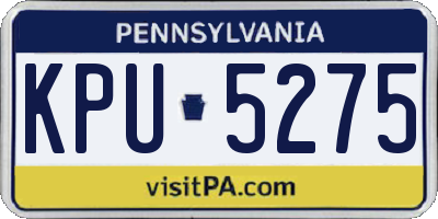PA license plate KPU5275